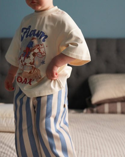 Saddle Stripe Pants - Blue