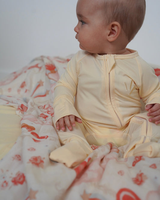 Organic Long Sleeve Growsuit - Butter