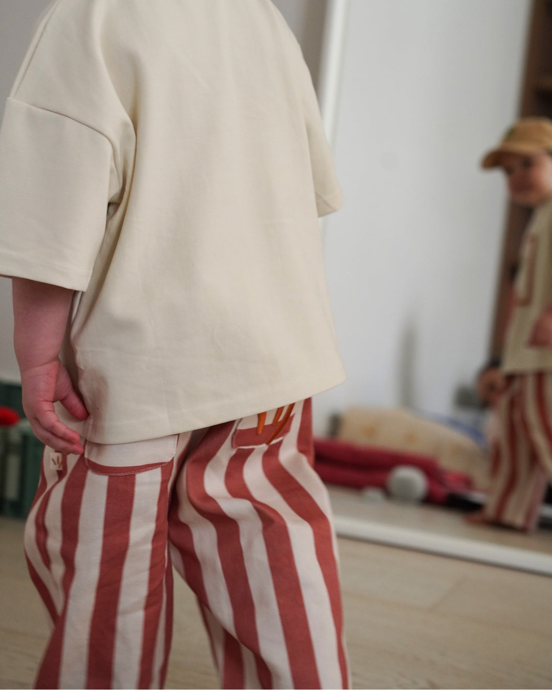 Saddle Stripe Pants - Rust