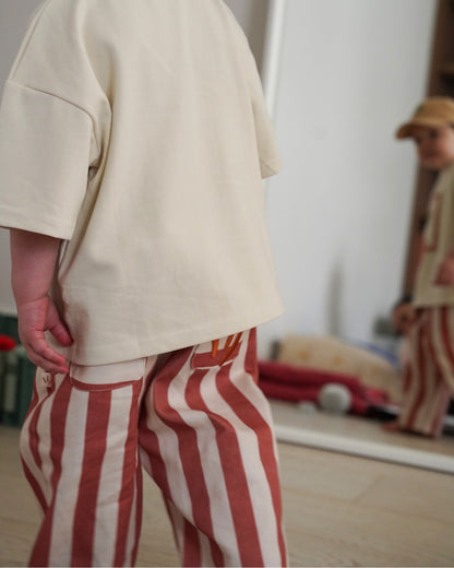 Saddle Stripe Pants - Rust