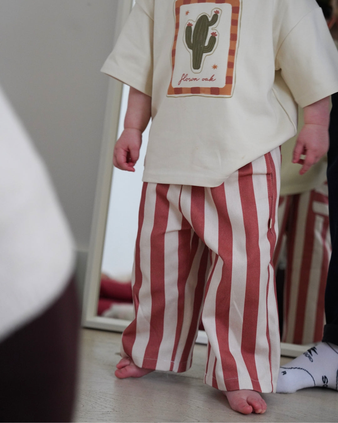 Saddle Stripe Pants - Rust