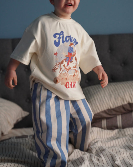 Saddle Stripe Pants - Blue