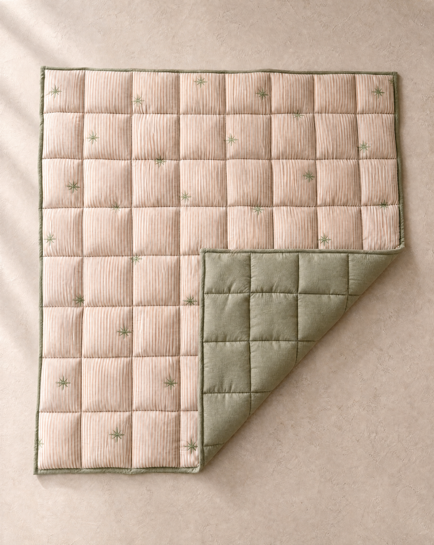 Stars Embroidered Cot Quilt
