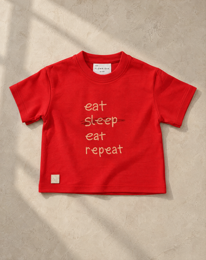 Eat Eat Repeat Oversized T-Shirt 2.0 - Red