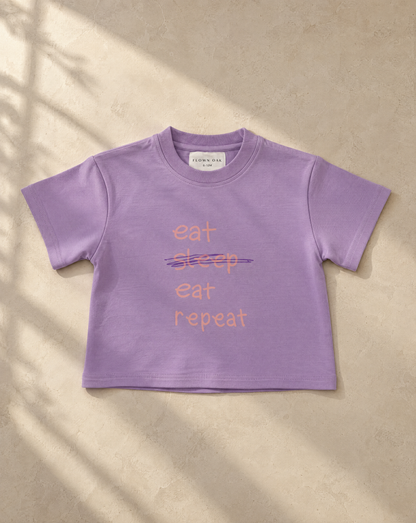 Eat Eat Repeat Oversized T-Shirt 2.0 - Purple