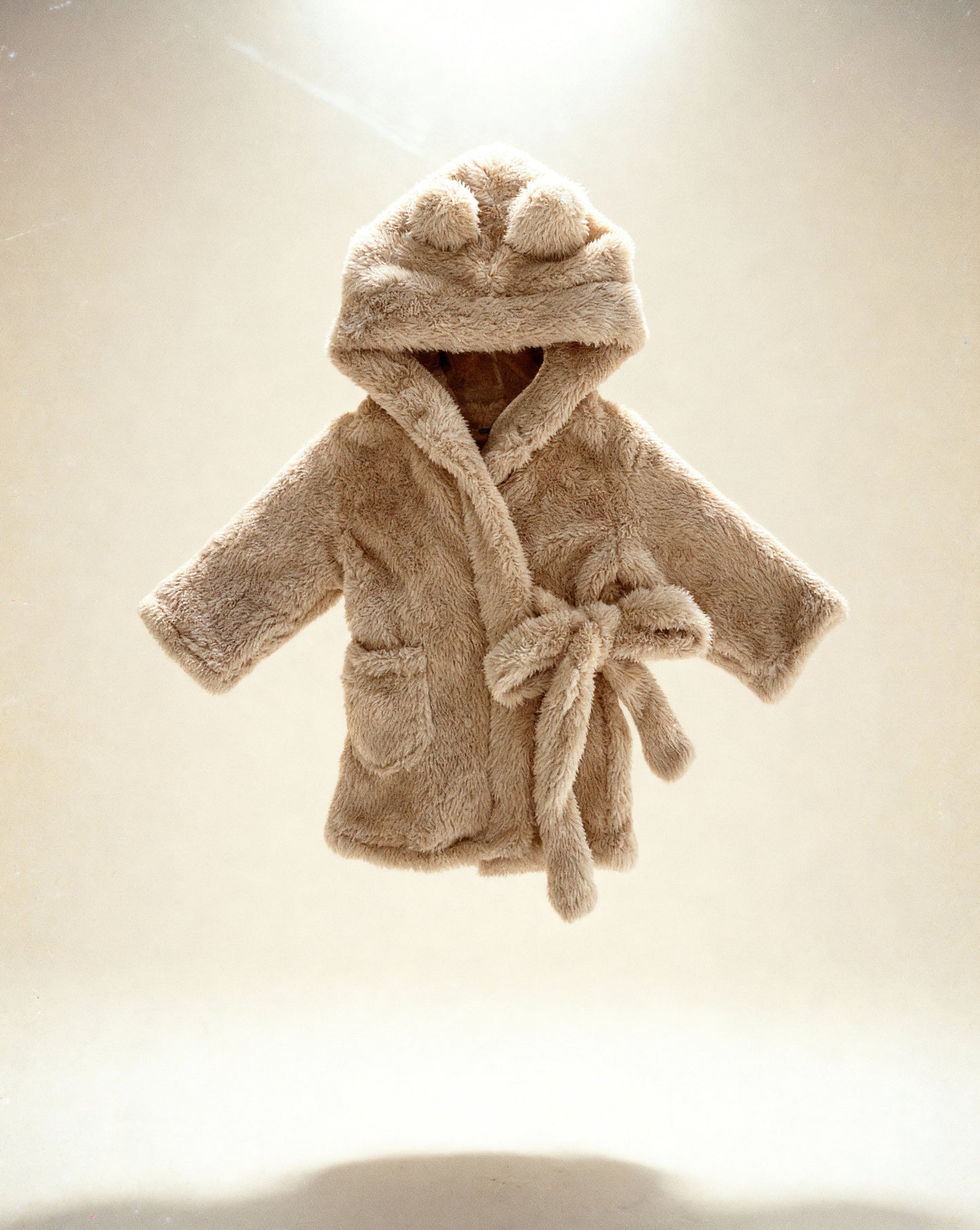 Teddy Fleece Kids Dressing Gown - Light Brown