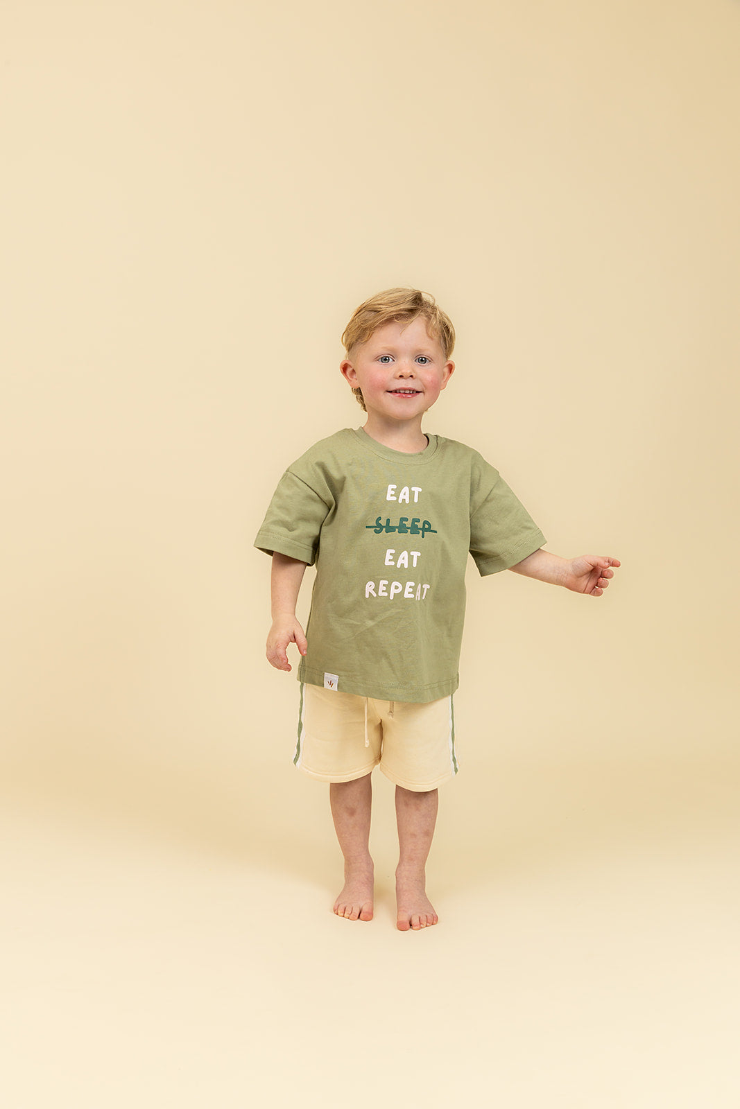 Tracksuit Shorts - Cream and Green