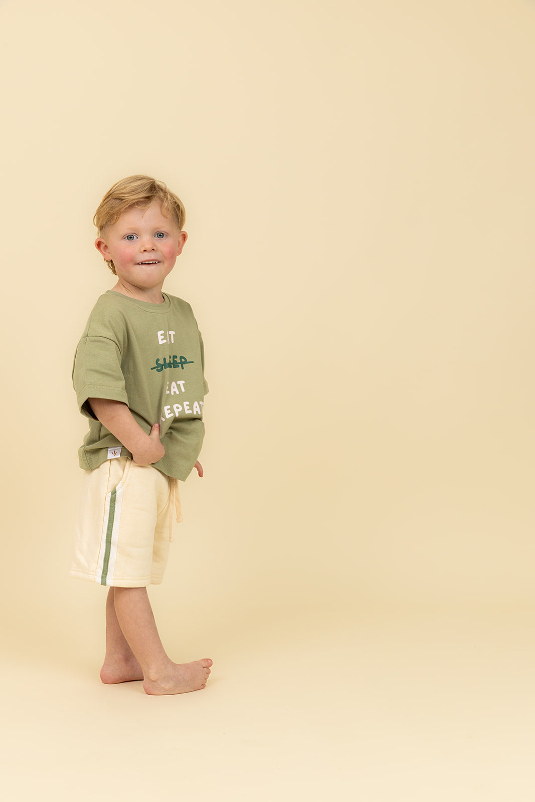 Tracksuit Shorts - Cream and Green