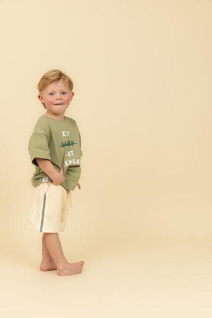 Tracksuit Shorts - Cream and Green