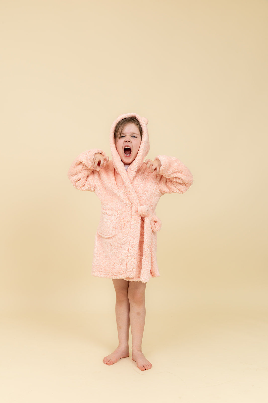 Teddy Fleece Kids Dressing Gown - Pink
