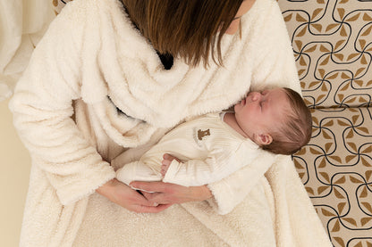 Cream Bundle - Breast Feeding Blanket and 2 x Burp Cloths