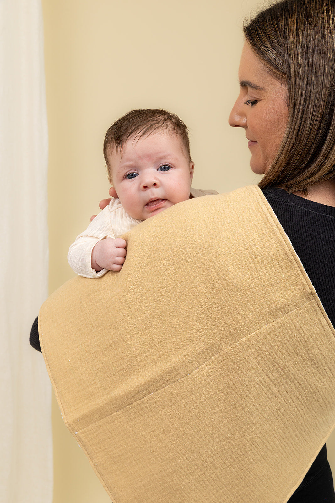 Brown Bundle - Breast Feeding Blanket and 2 x Burp Cloths