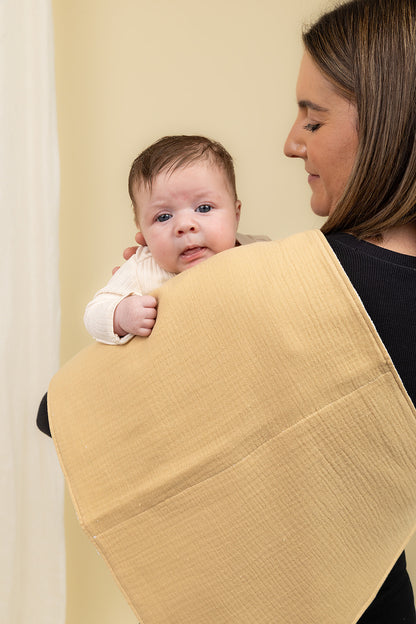 Brown Bundle - Breast Feeding Blanket and 2 x Burp Cloths