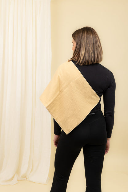Tie Up Burp Cloth and Nursing Cover - Mustard