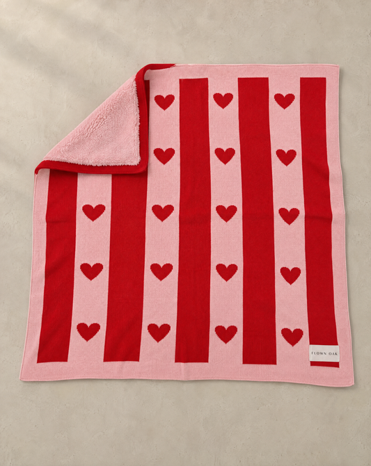 PRE-ORDER Hearts Mini Blanket - Fleece Lined