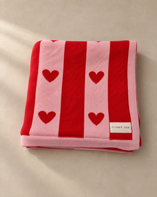 PRE-ORDER Hearts Mini Blanket - Fleece Lined