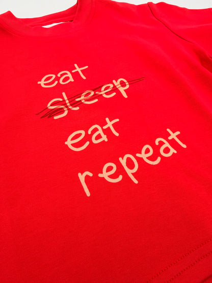 Eat Eat Repeat Oversized T-Shirt 2.0 - Red