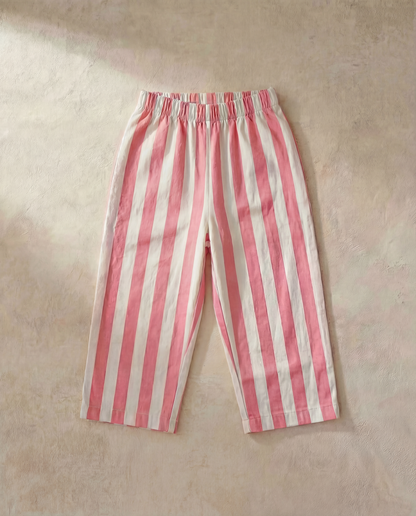 Saddle Stripe Pants - Hot Pink