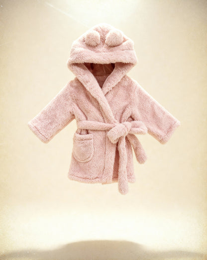 Teddy Fleece Kids Dressing Gown - Pink